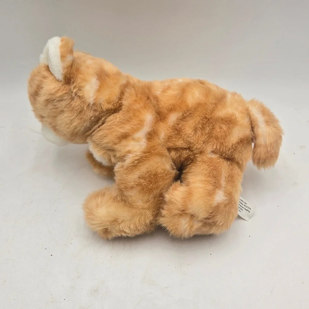 Read-Ron Banafato Realistic Orange Tabby Cat Plush Puppet Stuffed Animal Striped